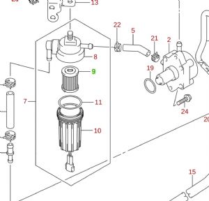 Suzuki Fuel Filter 15412-92J00-000 (click for enlarged image)